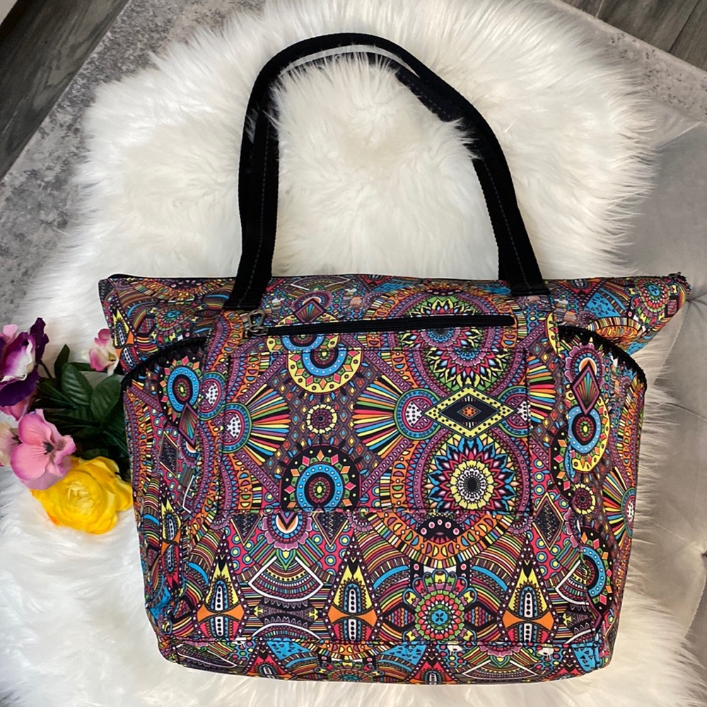 NEW! The Sak Rainbow Wanderlust Sakroots Tacoma Large Travel Weekender Tote - Picture 3 of 15